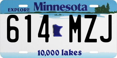 MN license plate 614MZJ