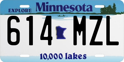 MN license plate 614MZL