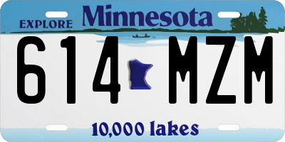 MN license plate 614MZM