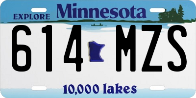 MN license plate 614MZS