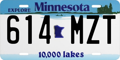 MN license plate 614MZT