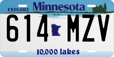 MN license plate 614MZV