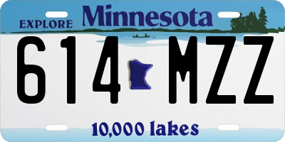 MN license plate 614MZZ
