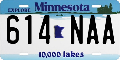 MN license plate 614NAA