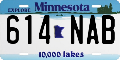 MN license plate 614NAB