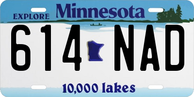 MN license plate 614NAD