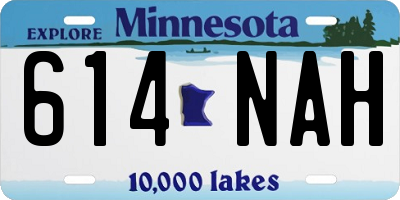 MN license plate 614NAH