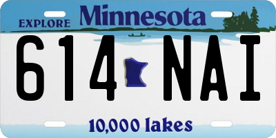 MN license plate 614NAI