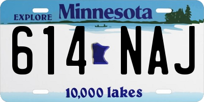 MN license plate 614NAJ