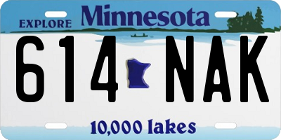 MN license plate 614NAK
