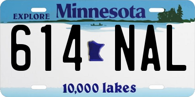 MN license plate 614NAL