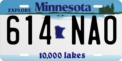 MN license plate 614NAO