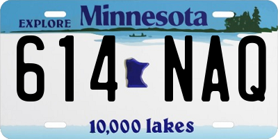 MN license plate 614NAQ