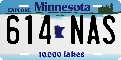MN license plate 614NAS