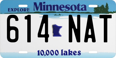 MN license plate 614NAT