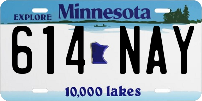 MN license plate 614NAY