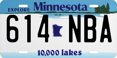 MN license plate 614NBA
