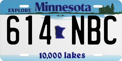 MN license plate 614NBC