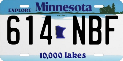 MN license plate 614NBF