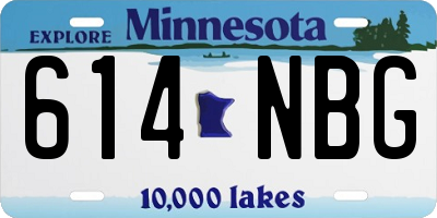 MN license plate 614NBG