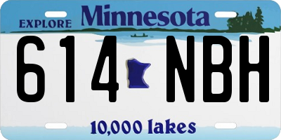 MN license plate 614NBH