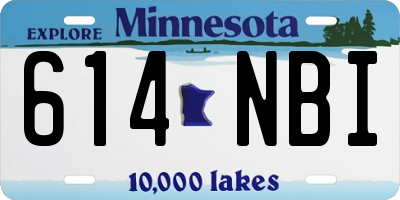 MN license plate 614NBI