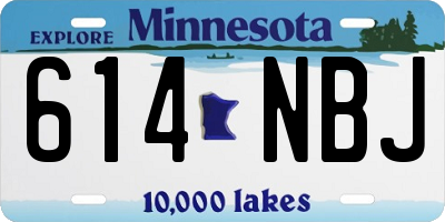 MN license plate 614NBJ