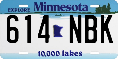 MN license plate 614NBK
