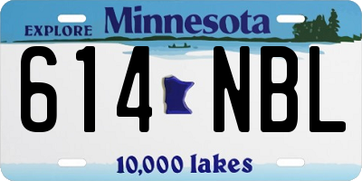 MN license plate 614NBL