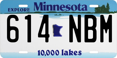MN license plate 614NBM
