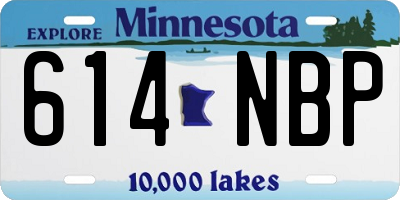 MN license plate 614NBP