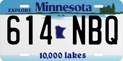 MN license plate 614NBQ
