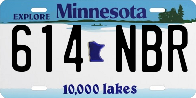MN license plate 614NBR