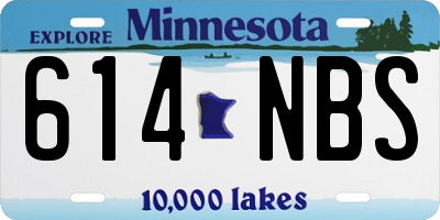 MN license plate 614NBS