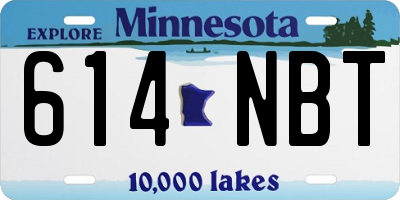 MN license plate 614NBT