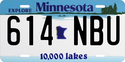 MN license plate 614NBU