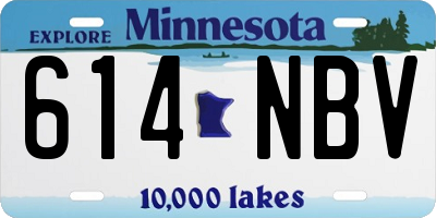 MN license plate 614NBV