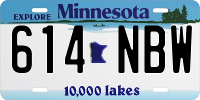 MN license plate 614NBW
