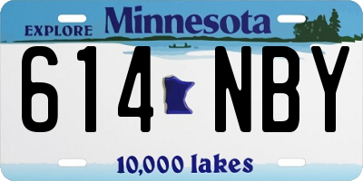 MN license plate 614NBY