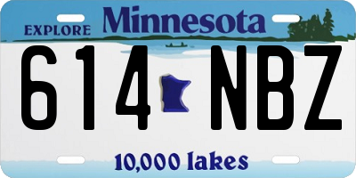 MN license plate 614NBZ
