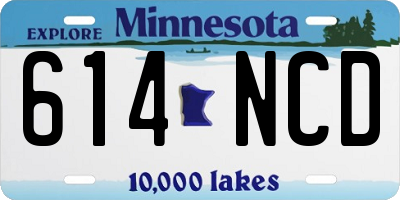 MN license plate 614NCD