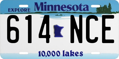 MN license plate 614NCE