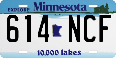 MN license plate 614NCF