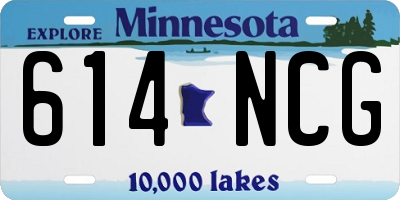MN license plate 614NCG