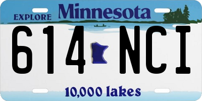 MN license plate 614NCI