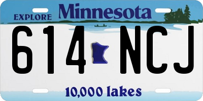 MN license plate 614NCJ