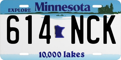 MN license plate 614NCK