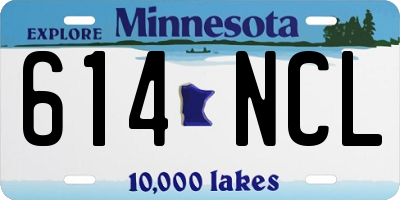 MN license plate 614NCL