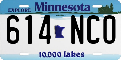 MN license plate 614NCO
