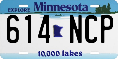 MN license plate 614NCP